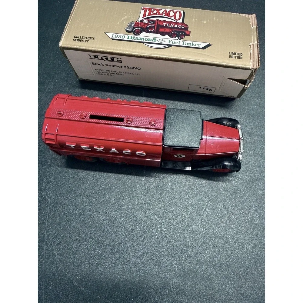 Texaco 1930 Diamond Fuel Tanker Truck Bank Ertl Series 7 Diecast w‎ Box (m14)